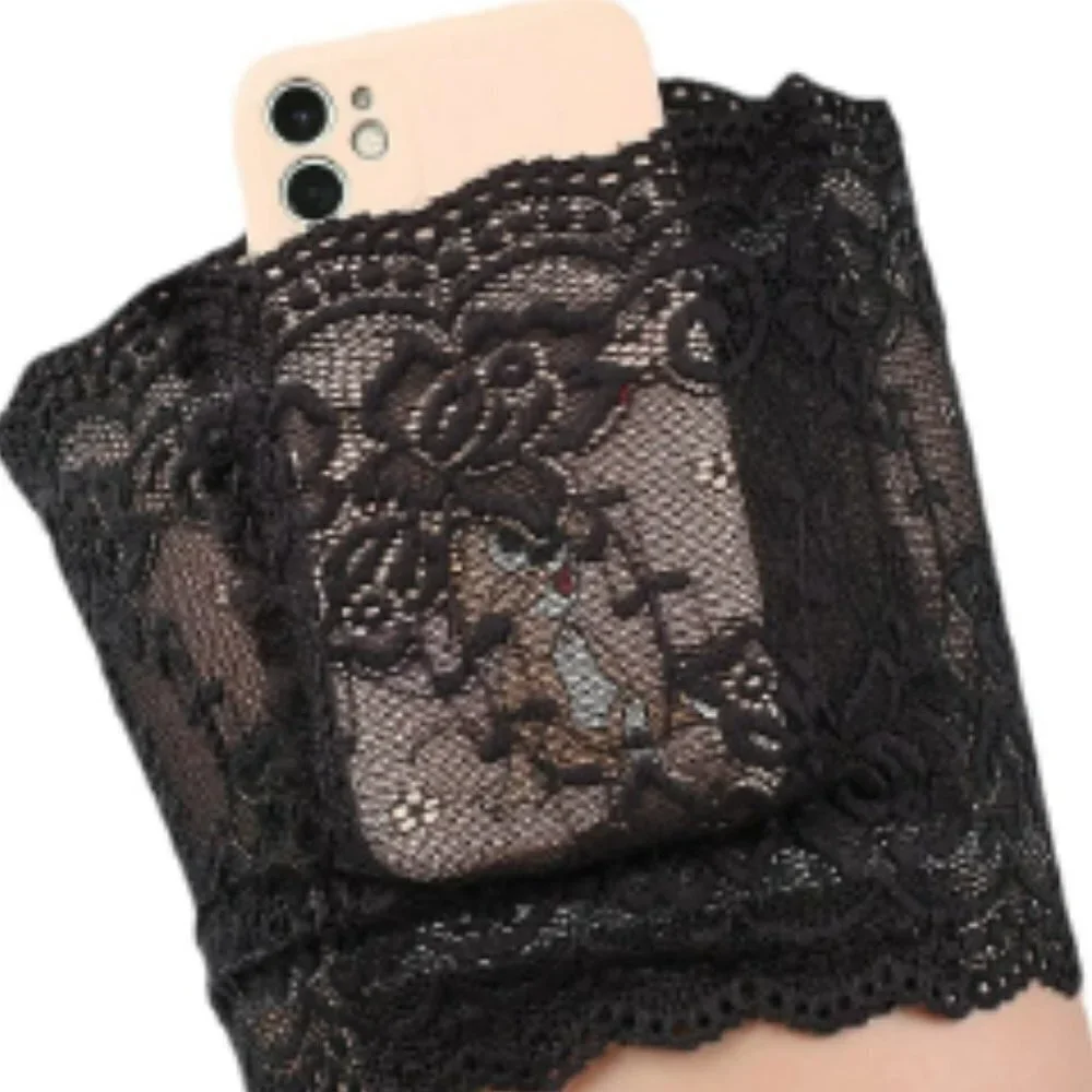 𝅺black Lace Lingerie Phone Garter Leg Holder